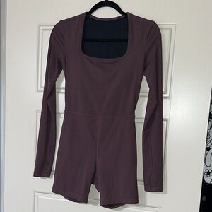 Long Sleeve maroon romper